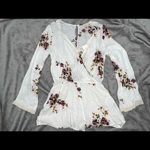 Love Stitch White Floral Romper